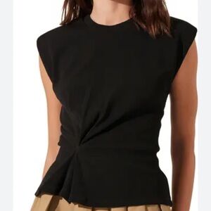 Astr Women's Black Shirt with Twist Detail